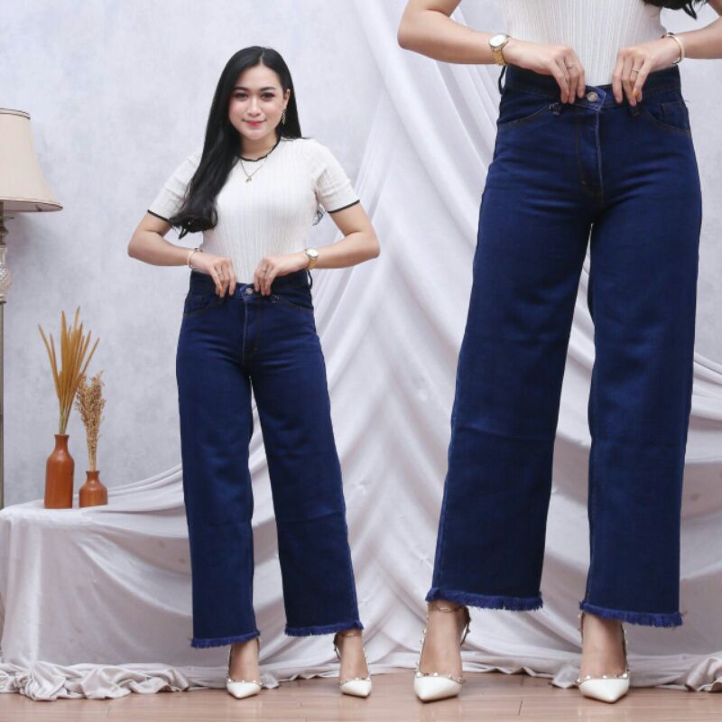 Highwaits Kulot jeans wanita Rawis