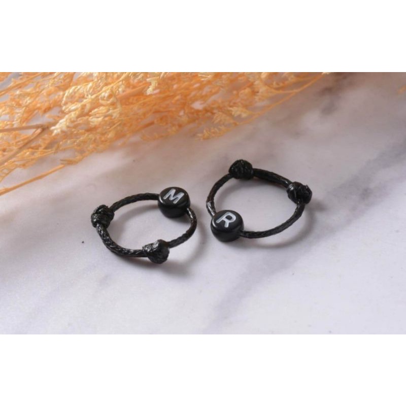 Cincin Tali Inisial, Cincin Couple Inisial,Cincin vintage.