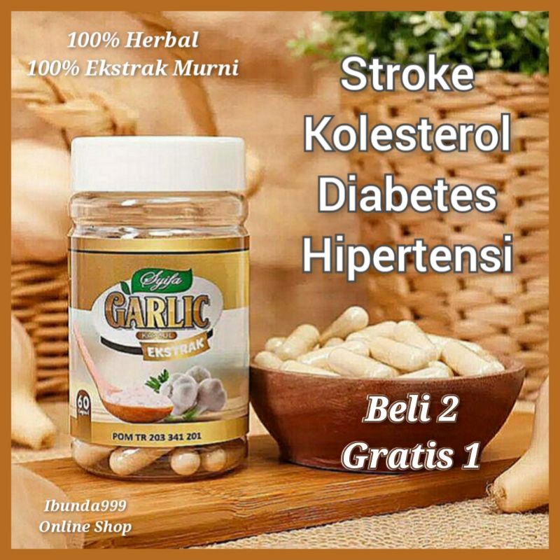 OBAT STROKE HERBAL ALAMI / KAPSUL EKSTRAK BAWANG PUTIH GARLIC / OBAT KOLESTEROL AMPUH / MADU HIJAU