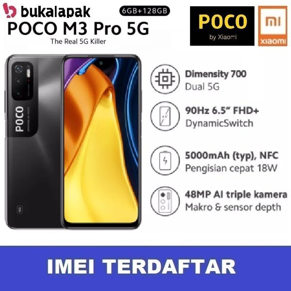 Xiaomi Poco M3 Pro 5G 6-128 GB RAM 6GB ROM 128GB Garansi Resmi