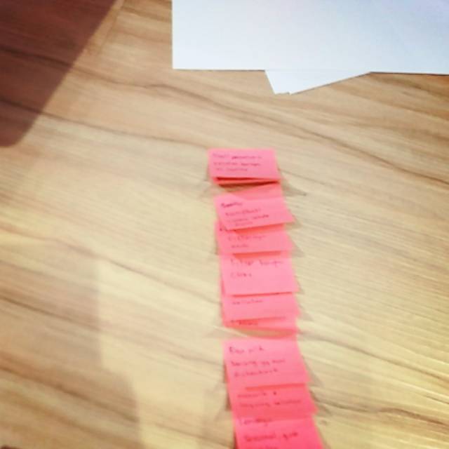 

Sticky note pink udah ditulis