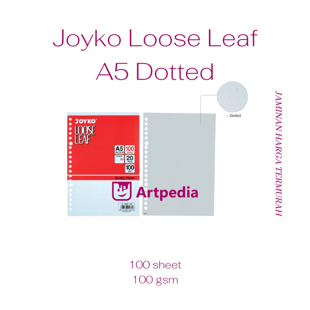 

Joyko Loose Leaf Dotted A5 148 x 210 mm 100Sheet / Isi Binder Titik / Loose Leaf Dot
