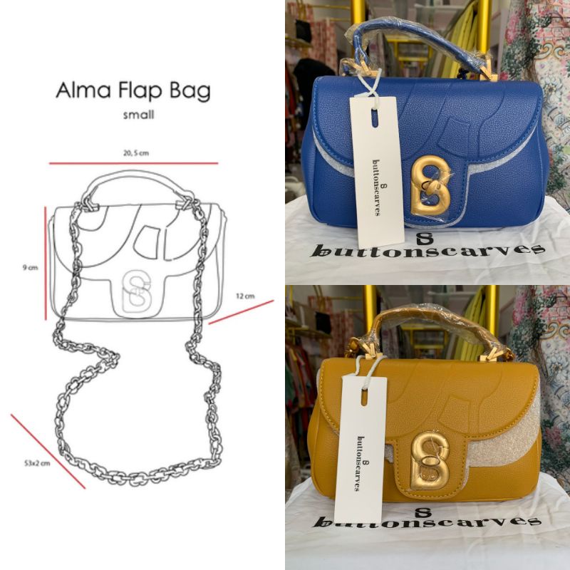 Buttonscarves Alma Flap Bag Small NEW