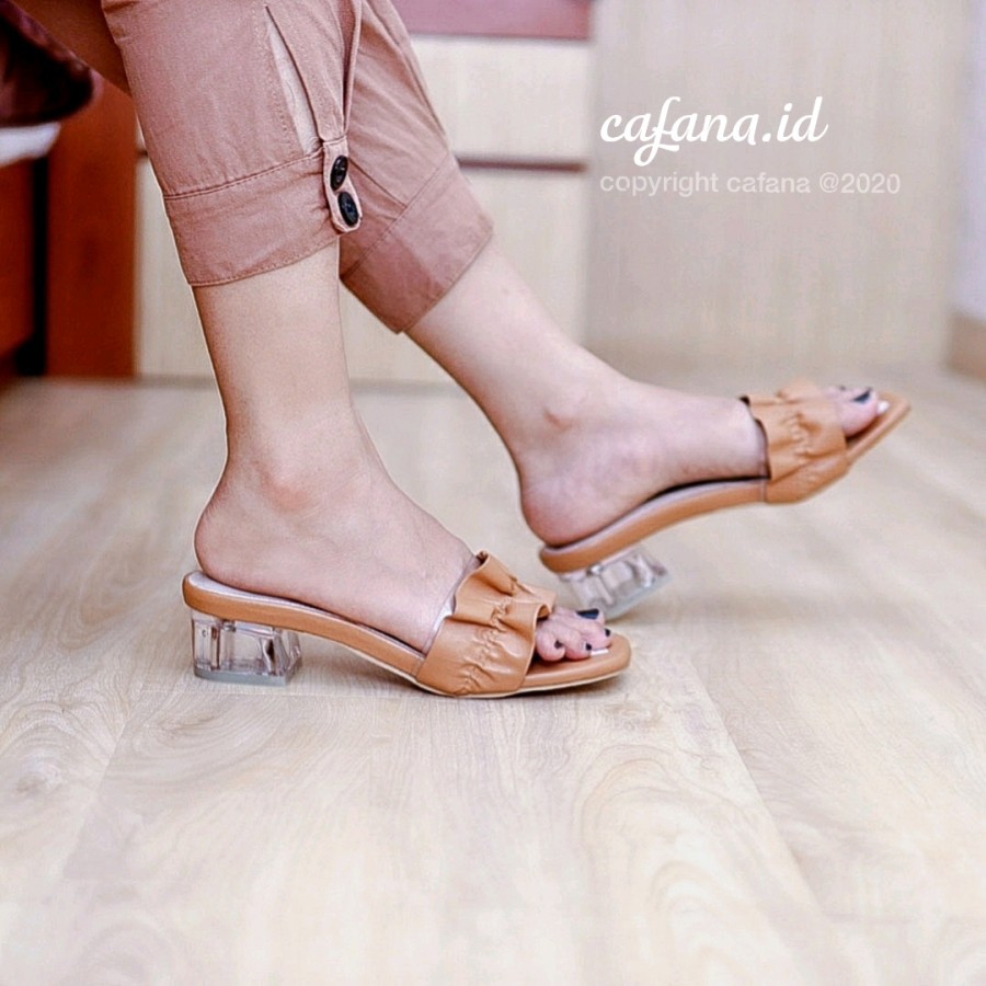 Sandal Wanita Heels Kaca Rumbai Premium SDH216
