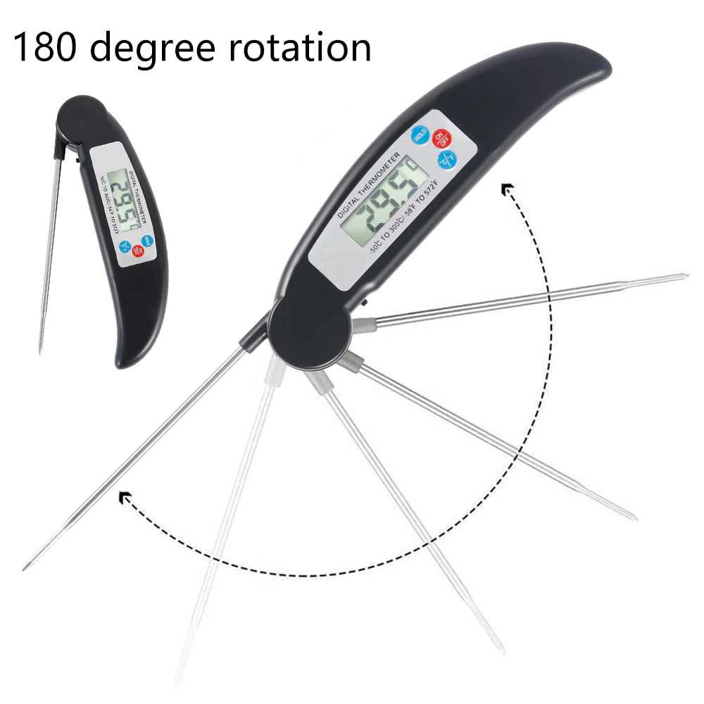 Digital Food Thermometer Pengukur Suhu Makanan Meat BBQ Foldable Probe Peralatan Masak Berkualitas