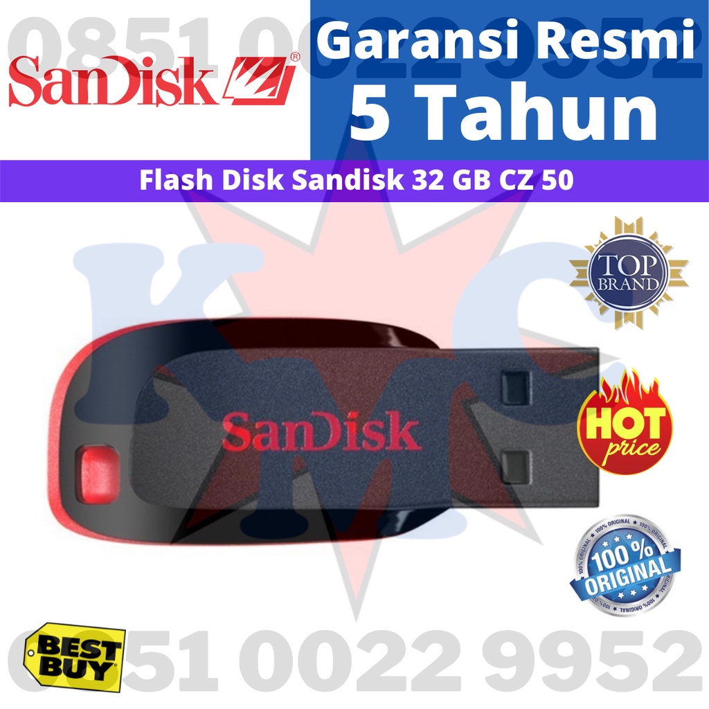 Flashdisk SanDisk 32GB USB 2.0 Cruzer Blade CZ50 Original