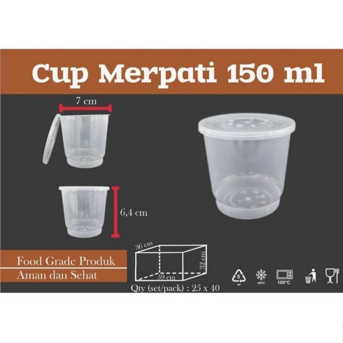 suha.yasdi026- Cup Pudding - Cup Cake 150ml isi 1000pc - Cup Jelly / Gelas sambel Murah