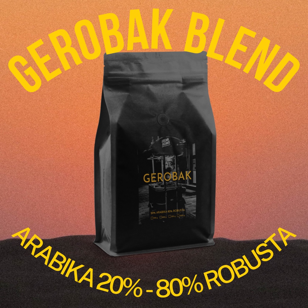 

Kopi Susu Espresso Arabika Robusta Gerobak Blend Biji / Bubuk - 250g