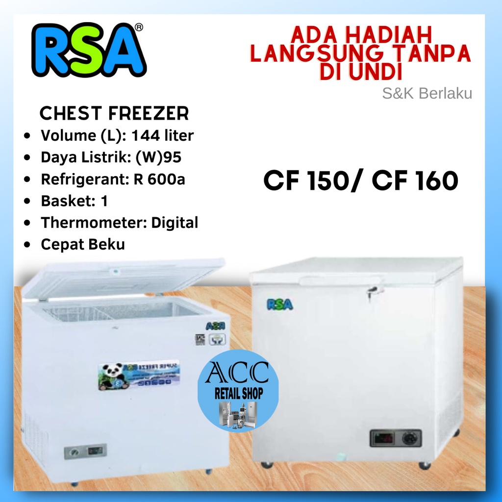RSA Chest Freezer CF-150 / CF 160 FREEZER 150 Liter