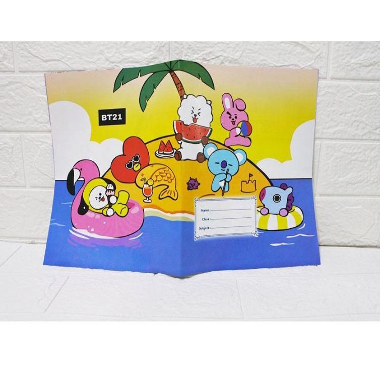 

(H5Z4).. Sampul Buku BT21 / Sampul BTS / karakter (UKURAN BUKU SIDU) 1pack isi 20 //Promo@mingguan