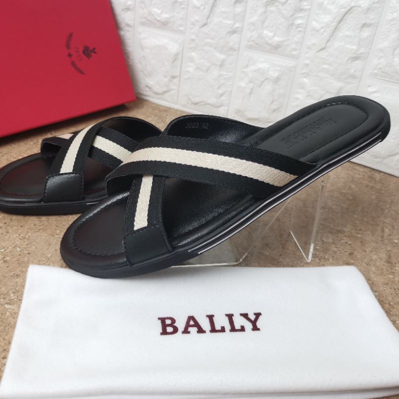 sandal bally sandal pria sendal flat selop cowok sendal slide mirror kulit