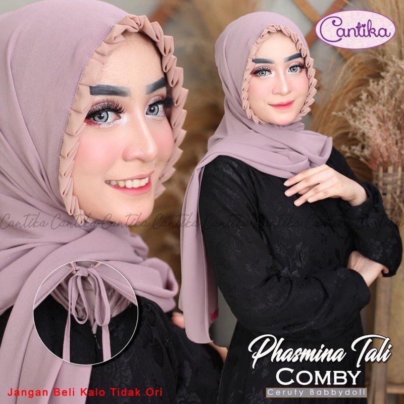 (PROMO) CANTIKA KCB PASHMINA LIPIT KOMBINASI 2 WARNA / PASMINA KCB COMBI 175 x 75