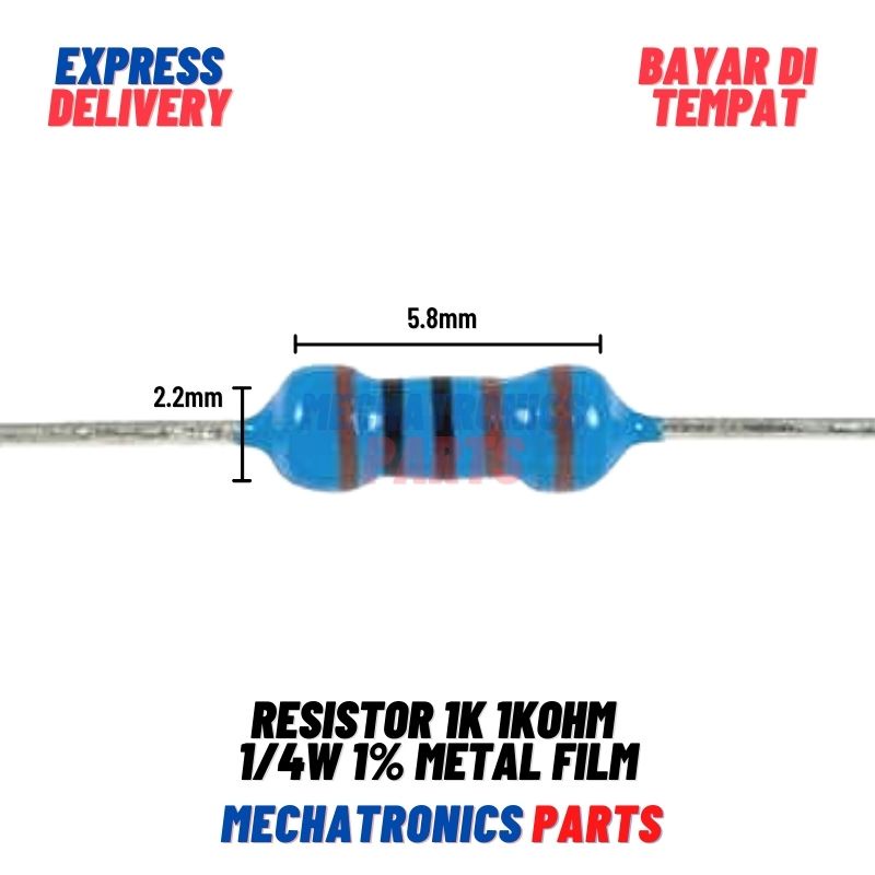 10X RESISTOR 1K 1KOHM 1 4W 1  METAL FILM