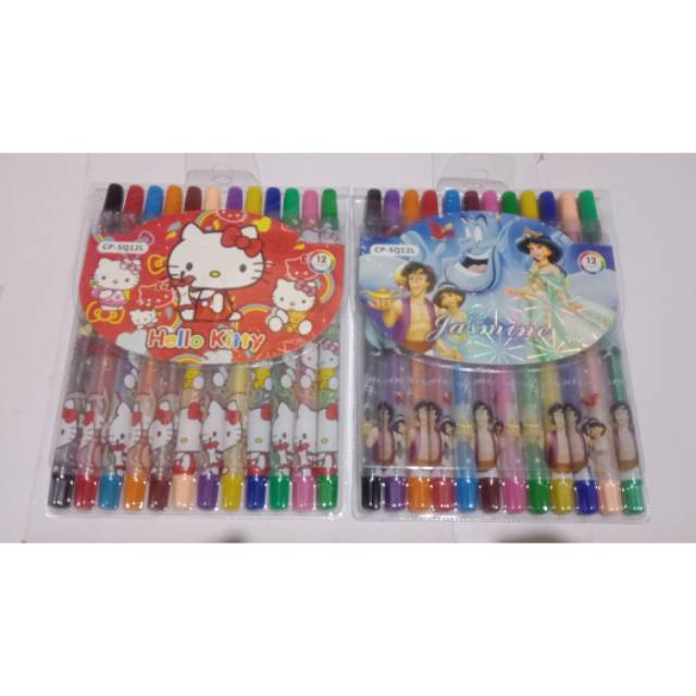 

Crayon putar karakter 12 warna murah