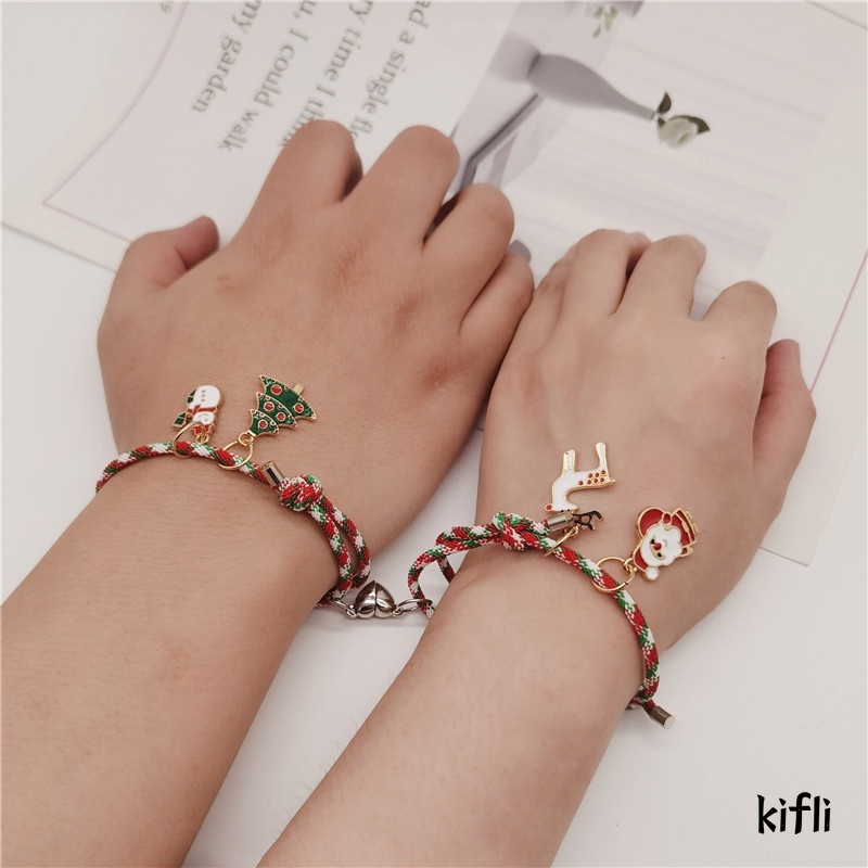 Natal Pasangan Kreatif,Gelang Anyaman Dapat Disesuaikan,Untuk Menarik Satu Sama Lain Sederhana Pacar Tangan,Tali Cinta Hadiah Ulang Tahun,Perhiasan