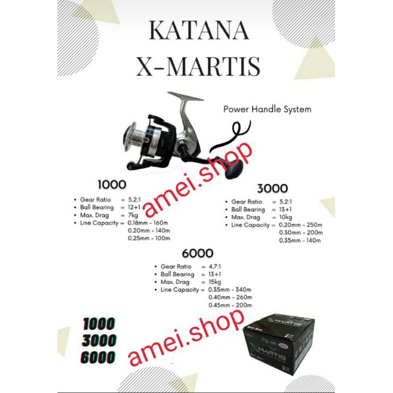 REEL {JAPAN QUALITY} KATANA X-MARTIS [POWER HANDLE] SUPER HALUS DAN SUPER KUAT MATERIAL JAPAN