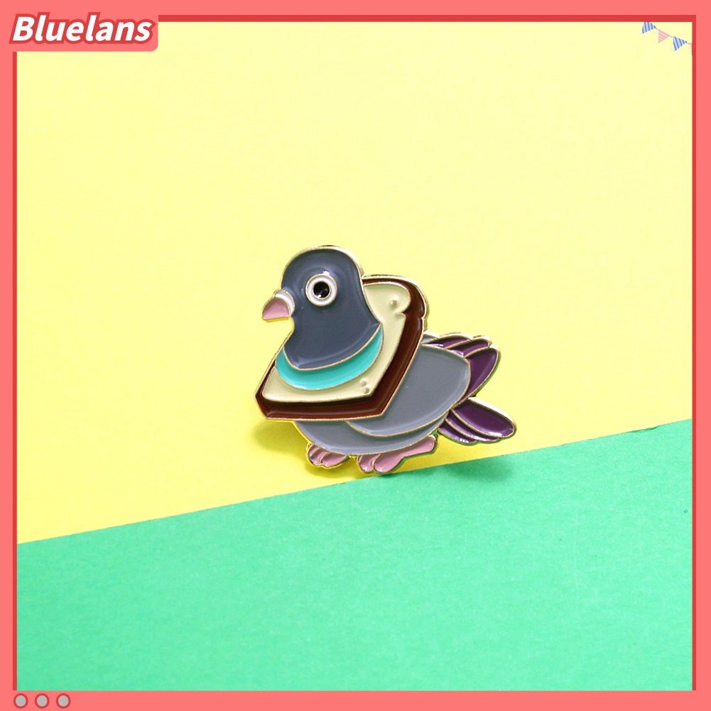 Bros Pin Enamel Bentuk Kartun Merpati Roti Untuk Dekorasi Pakaian Jaket Unisex