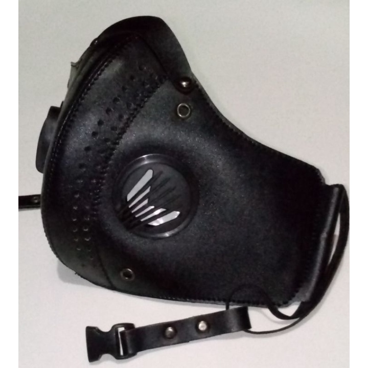masker buff motor pria kulit PU sintetis