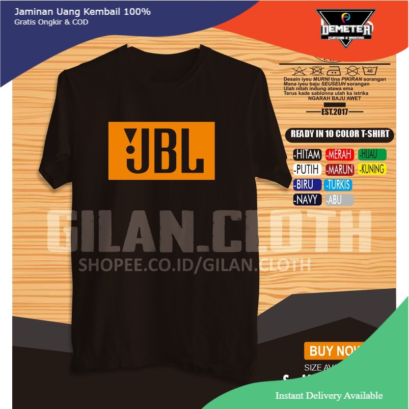 KAOS BAJU JBL MUSIK AUDIO MOBIL OTOMOTIF RACING - Demeter.Cloth
