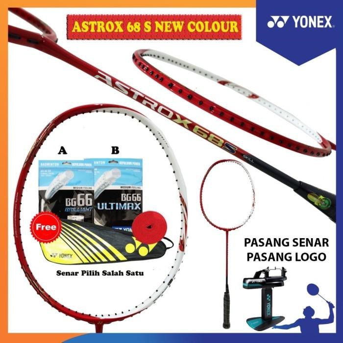 mantul habis badminton Free pasang LOGO Raket YONEX NEW COLOUR ASTROX 68S komplit LENGKAP ORI