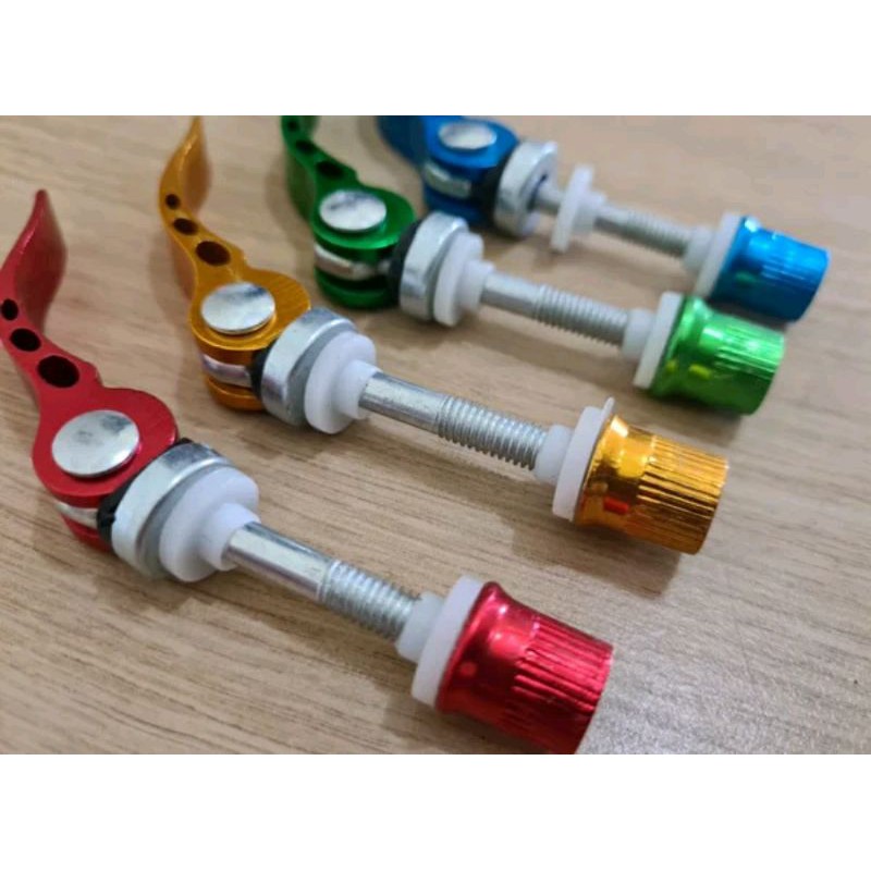 mur tekuk qr quick release alloy alumunium for saddle sadel seat clamp seatpost frame pin baut mur Sepeda federal lipat mtb seli folding bike balap jadul roadbike road bike lama