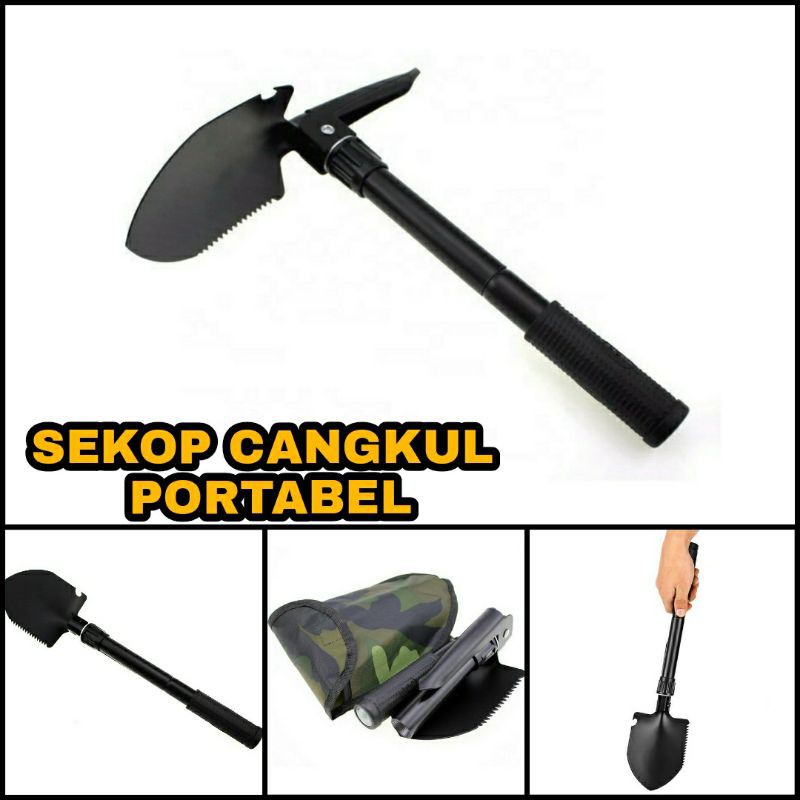 CANGKUL SEKOP PORTABLE / SEKOP LIPAT PORTABLE - PACUL / SEKOP OUTDOOR / PERALATAN SURVIVAL