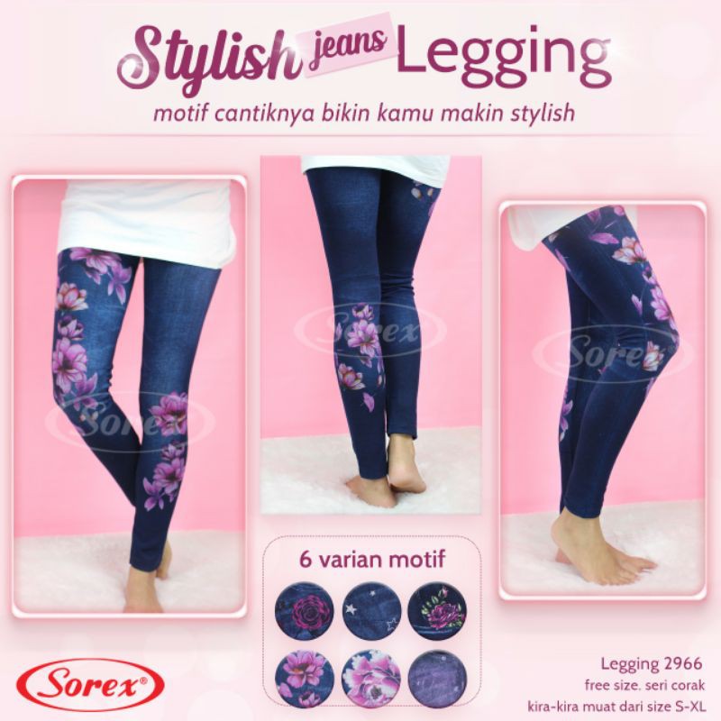 Celana  leging Sorex 2966 motif jean