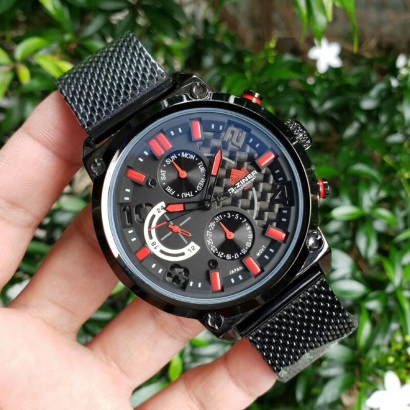 D-Ziner 9001 Chronograph All Steel Original Jam Tangan Pria Include Box