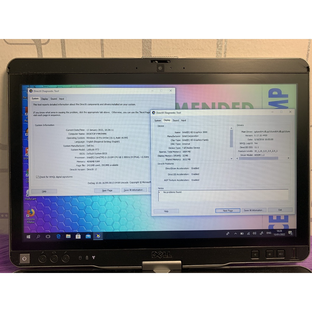 Dell Latitude XT3 Core i5-2520M 4GB SSD 256GB Bukan E6420 E6430 T430 8460P T420