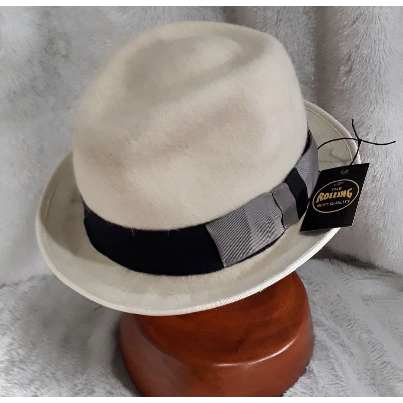TOPI LAKEN FEDORA ORIGINAL BAHAN WOOL IMPOR