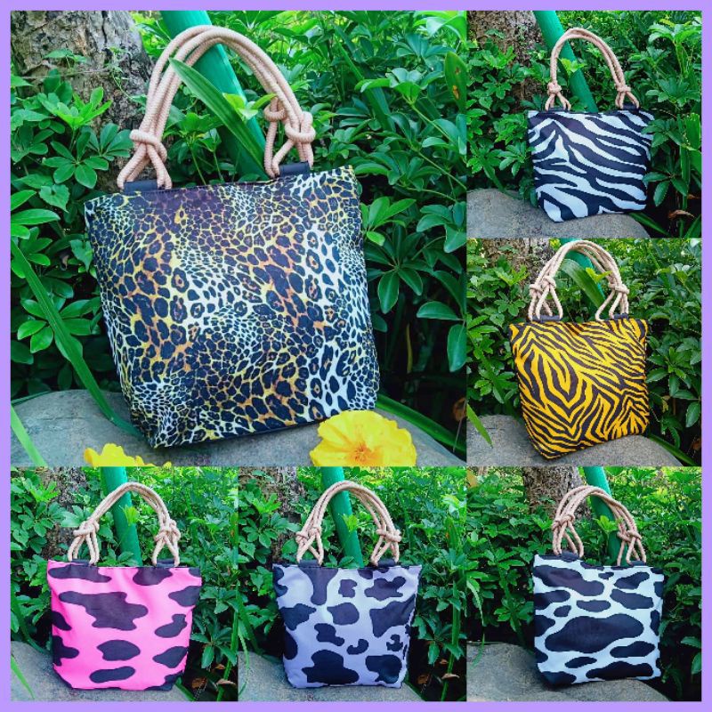 Tas Tote bag tali sumbu gambar printing hijabers / Tali Dadung kuat ada sleting lapis kain by zellshop