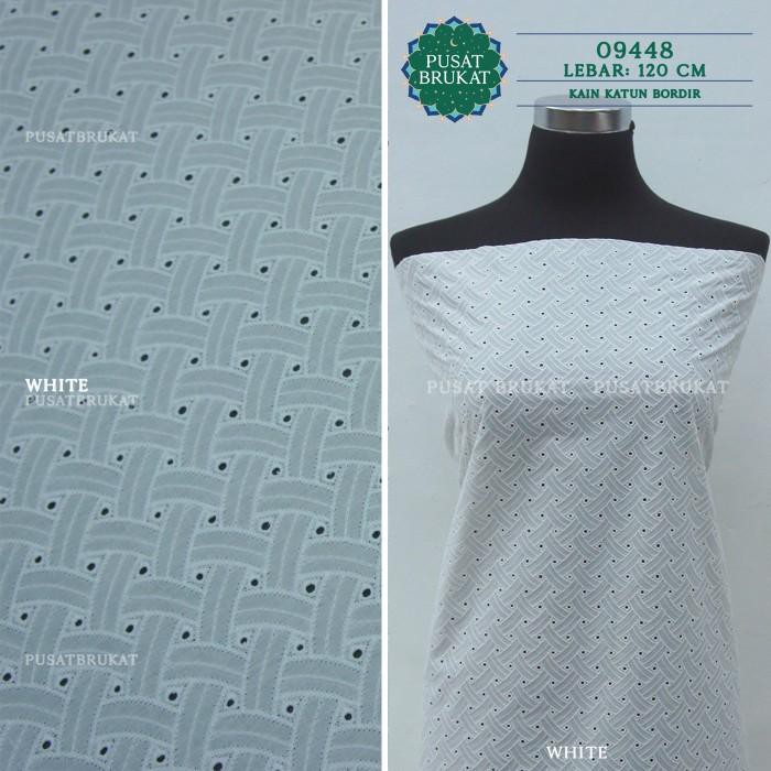 Cotton | Bahan Katun Bordir 13083 - Kain Mukena Katun Bordir Meteran [Per 0.5M] Terbaru Ready Stock