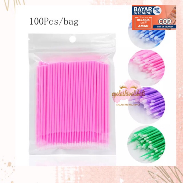 MICROBRUSH 1 PACK ISI 100 MICRO BRUSH EYELASH EXTENSION