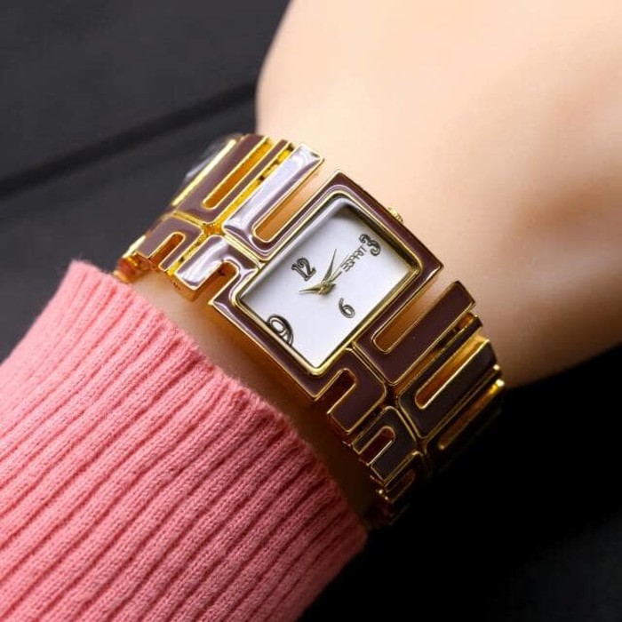 Jam Tangan Wanita / Cewek Esprit Sk1037 Rantai Brown Gold