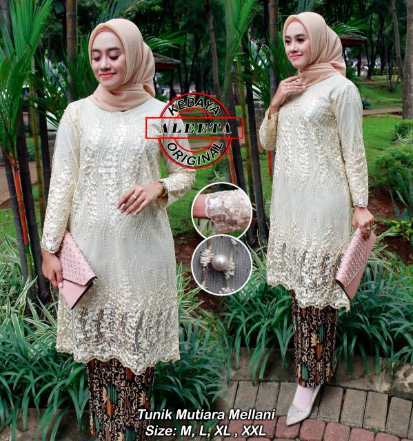 Set tulle mutiara mellani &amp; rok plisket