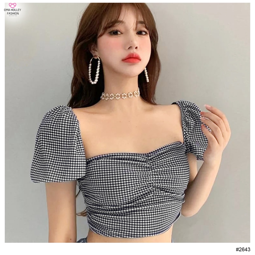 (COD) OH Fashion Sabrina Blouse Crop Top #2643