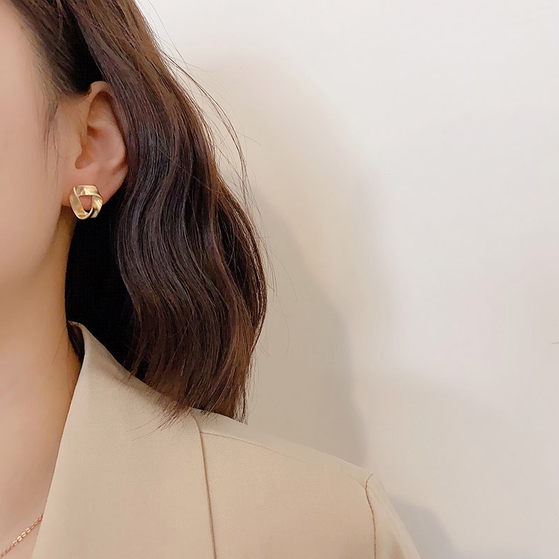 Anting Stud 925 silver needle Bentuk Geometris Gaya Retro Untuk Perhiasan