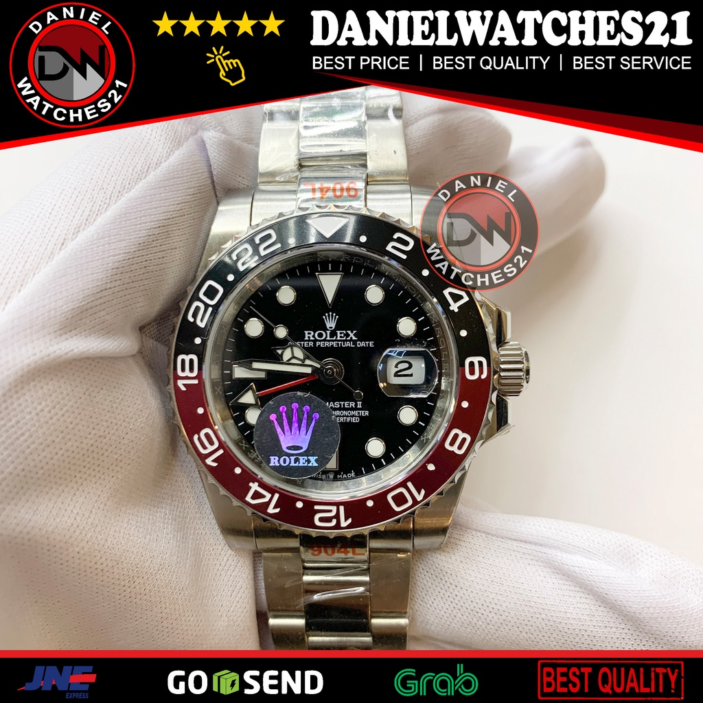 JAM TANGAN MODEL GMT MASTER II COKE 904L 16710 (NOOB V7)