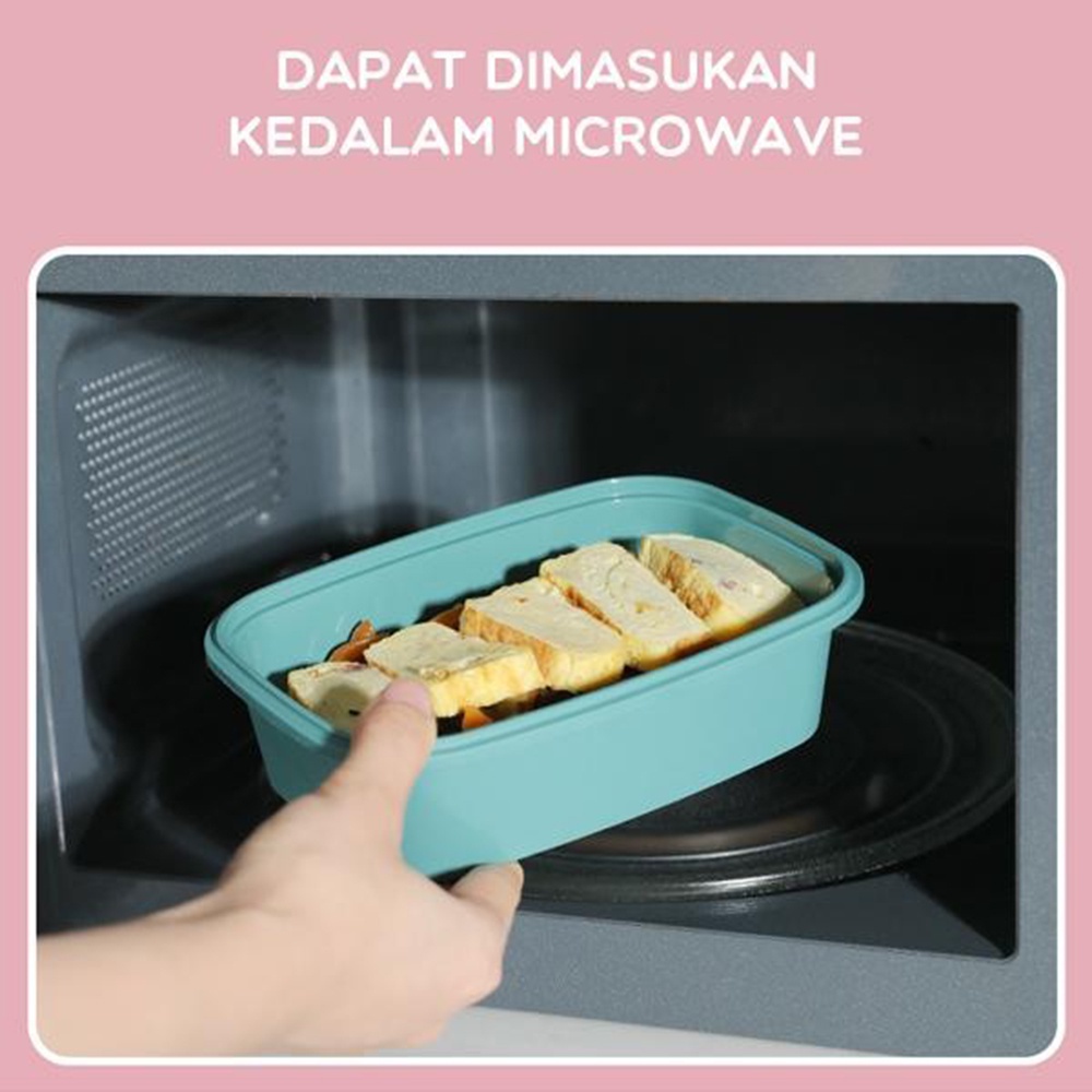 Samono STW10 Kotak Makan Bento 2 Tingkat Microwaveable Lunch Box Susun Food Grade Material - BOY WALLPAPER