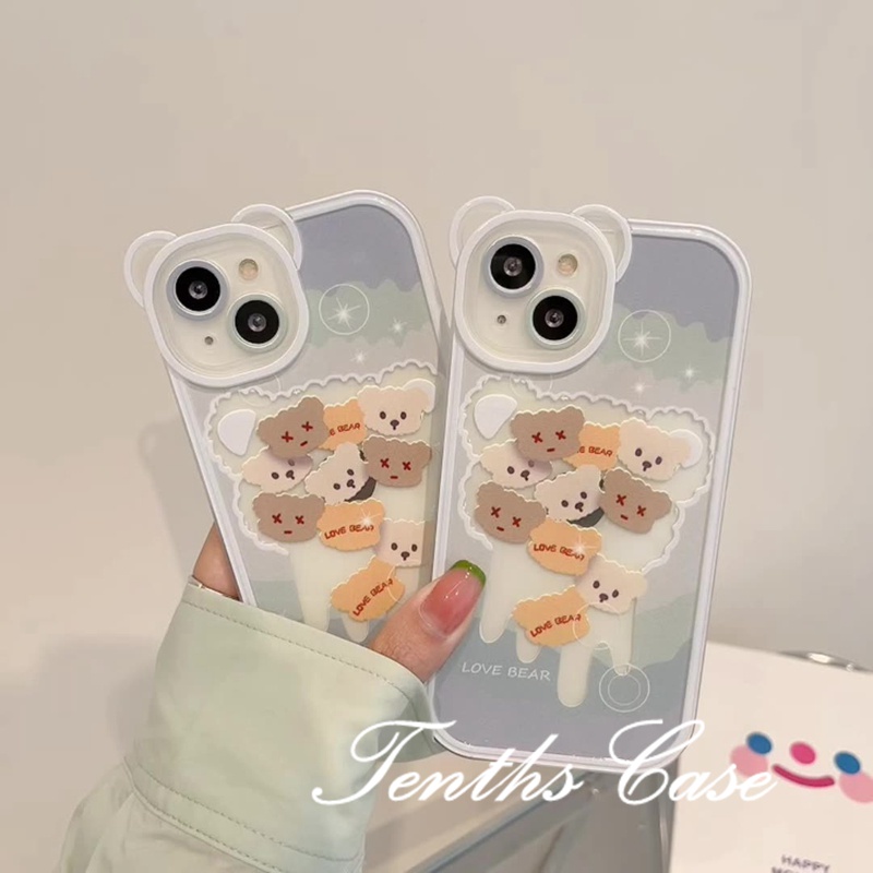 IPhone 13 12 11 Pro Max SE2020 X XR Xs Max 7 8 6 6s Plus Soft Case Desain Beruang Warna Ungu Untuk