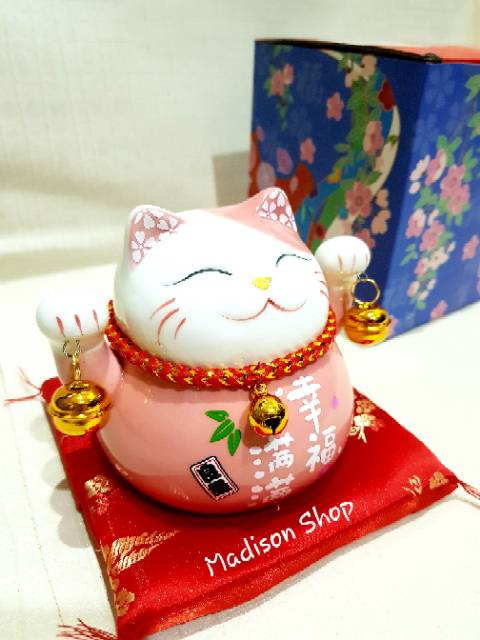 Maneki Neko Lucky Cat Zhao Chai Mao Kado Pembukaan Toko Hadiah Ultah Murah Dekorasi Imlek