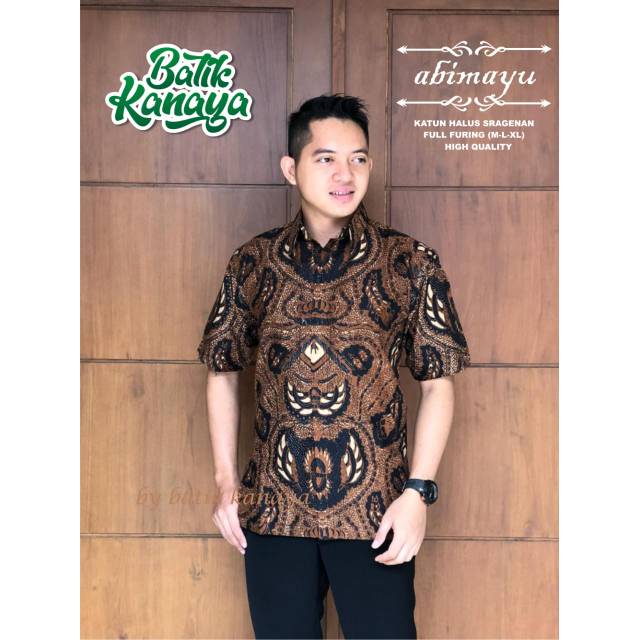 ABIMAYU Batik Pria Lengan Pendek Full Furing