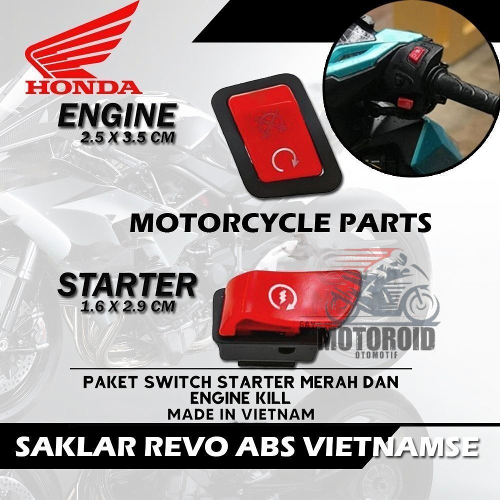 Saklar Tombol Starter Dan Idling Stop Vietnam Merah Cut Starter Dim Vario Beat Scoopy Universal ABS