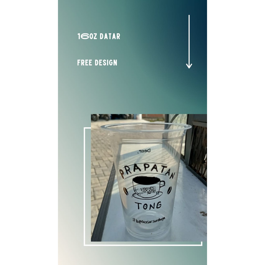 PLASTIK CUP 16oz SABLON 1 WARNA - SABLON PLASTIK CUP