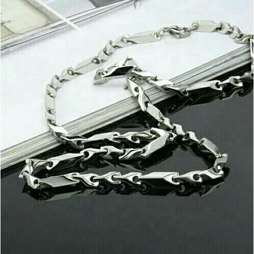 Kalung Pria Titanium Silver Murah