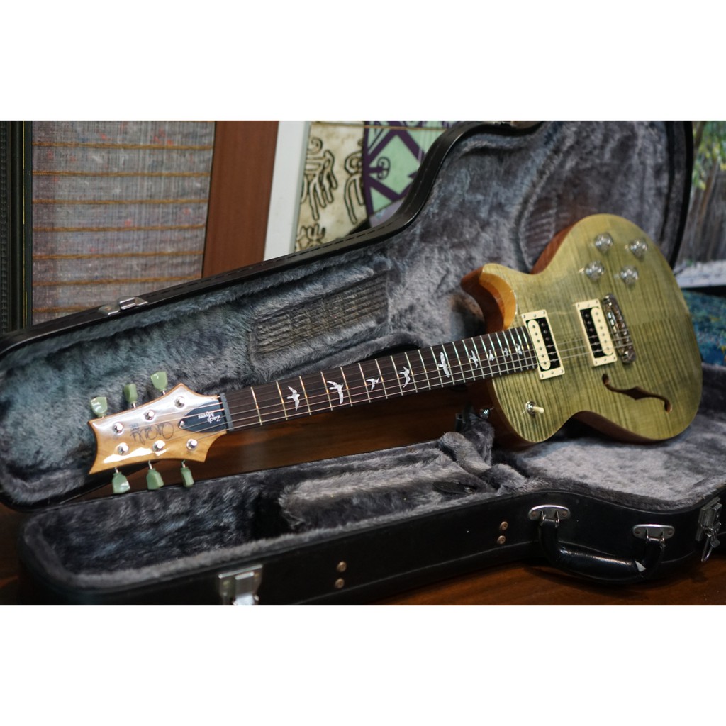 PRS SE Zach Myers Semi-Hollow - Trampas Green Electric Guitar