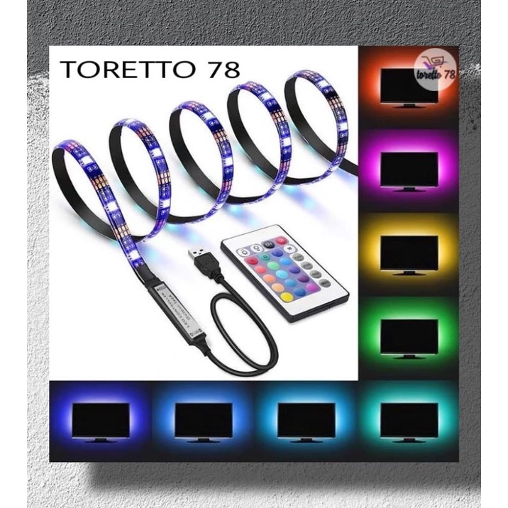 Lampu Strip LED USB 5V 5050  SMD 5CM+REMOTE RGB Untuk Dekorasi