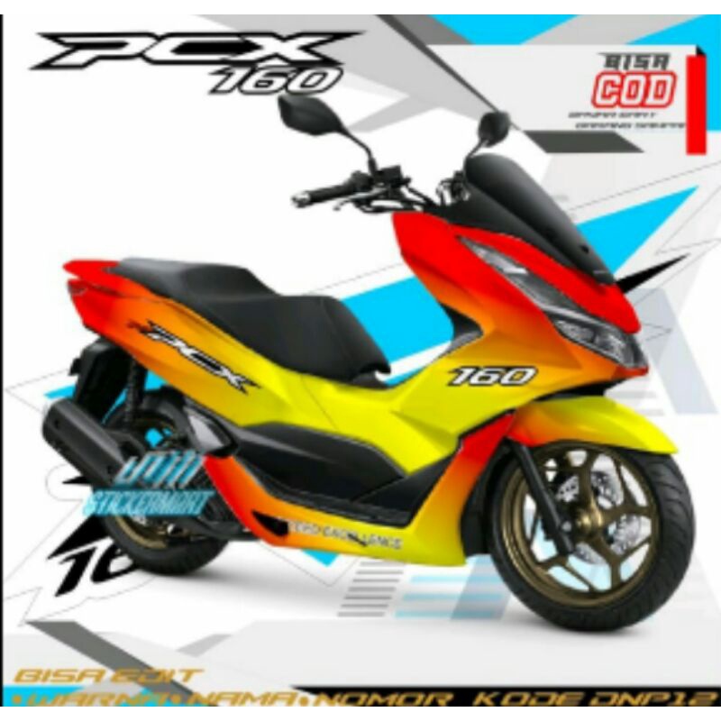Decal sticker pcx160 sticker variasi warna kombinasi merah kuning