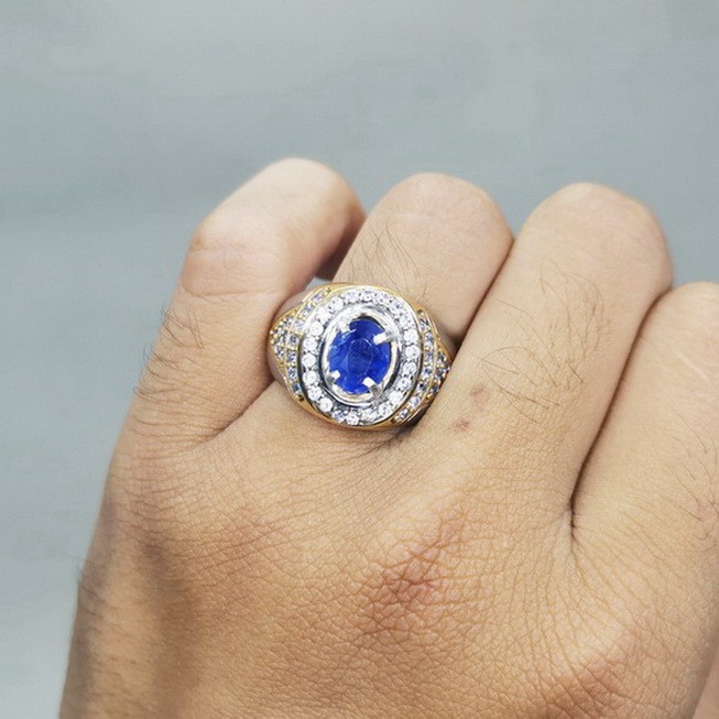 Batu Cincin Permata Asli Blue Safir Ceylon