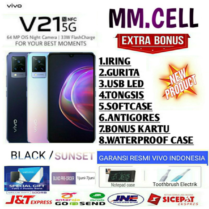 VIVO V21 5G RAM 8/128 GB [ 11/128 ] | T1 5G GARANSI RESMI VIVO INDONESIA